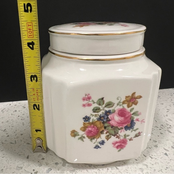 Vintage 1960s SADLER Cabbage Roses Ginger Tea Container. England Caddy Box - Picture 10 of 11